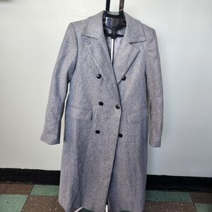Women's Gray Double-Breasted Coat